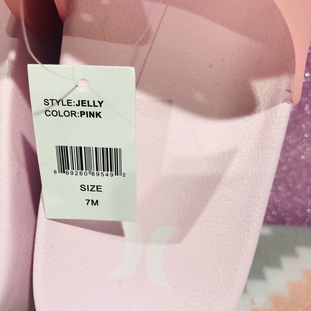 NWT Hurley PINK Jelly Platform Slides - Picture 3 of 8